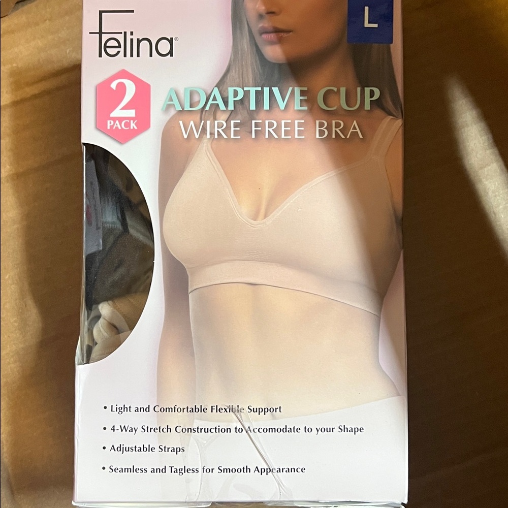 Felina Women's Adaptive Cup Wire Free‎ Bra, 2-pack - Picture 9 of 9